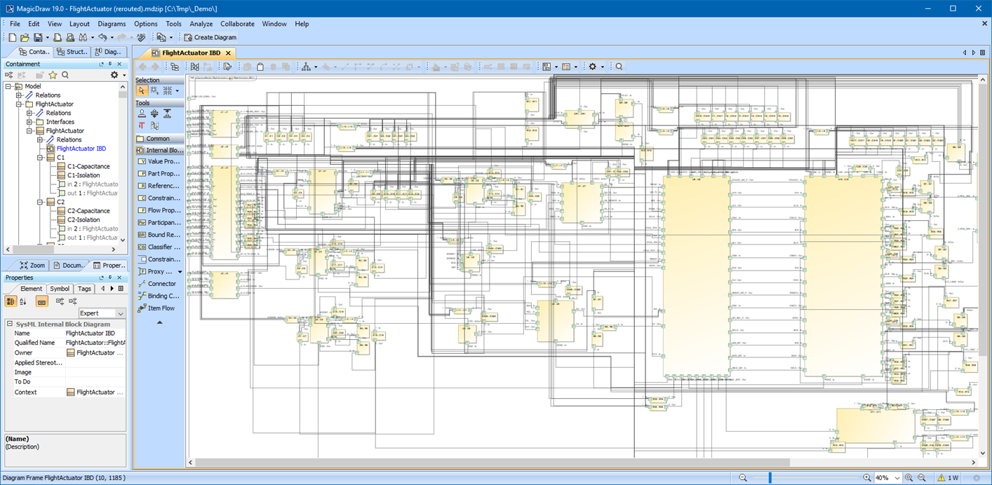 Imported SysML, in MagicDraw